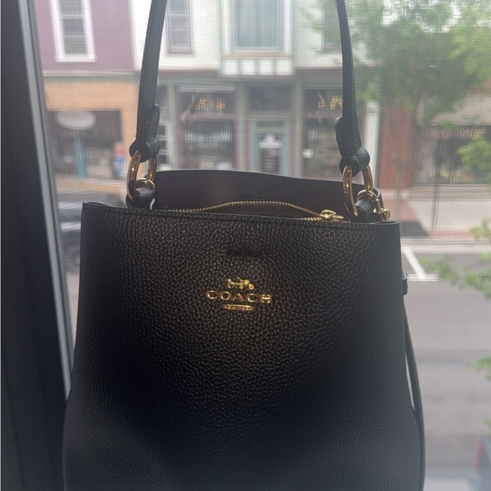 Coach Black Leather Shoulder Bag